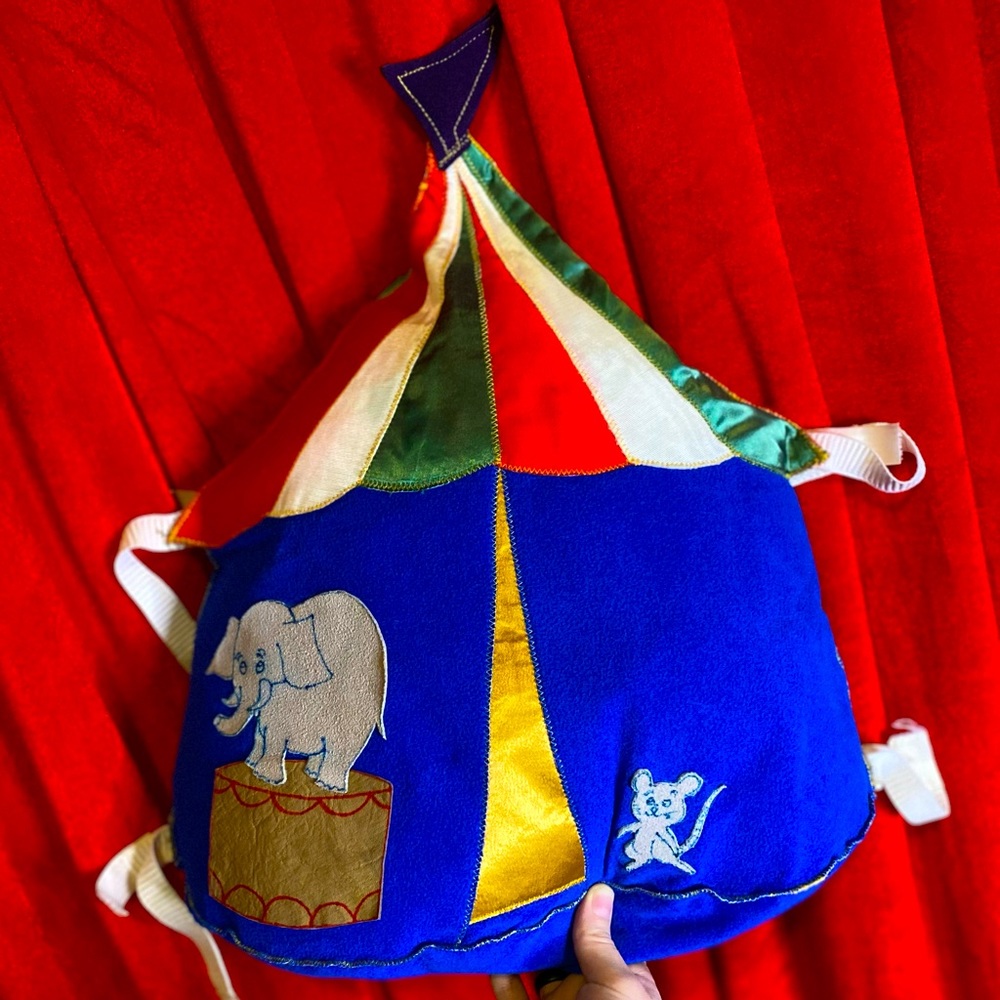 🎪Handmade vintage circus carnival tent pillow🎪